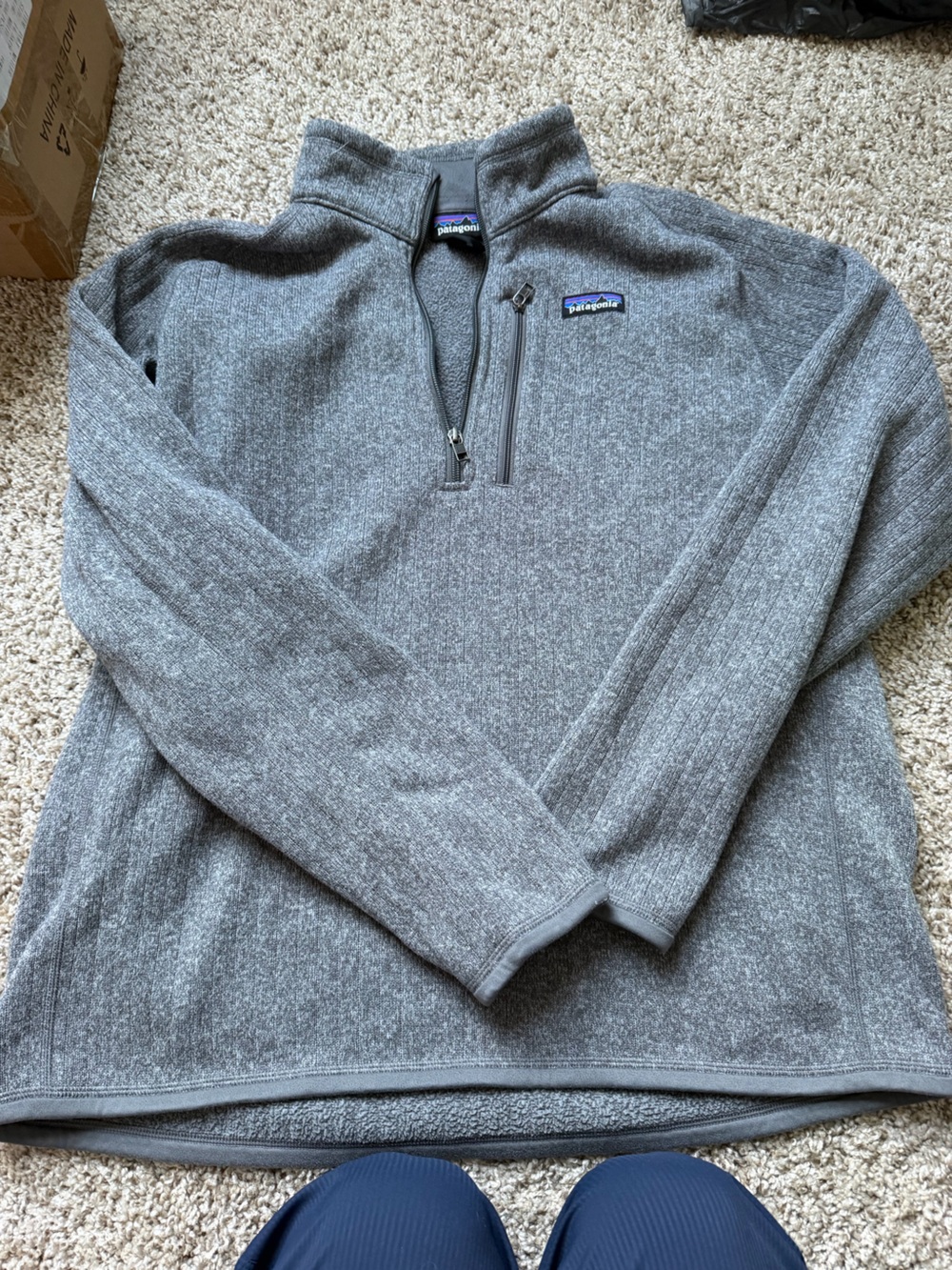 Patagonia Men's Heather Gray Quarter-Zip Fleece Pullover